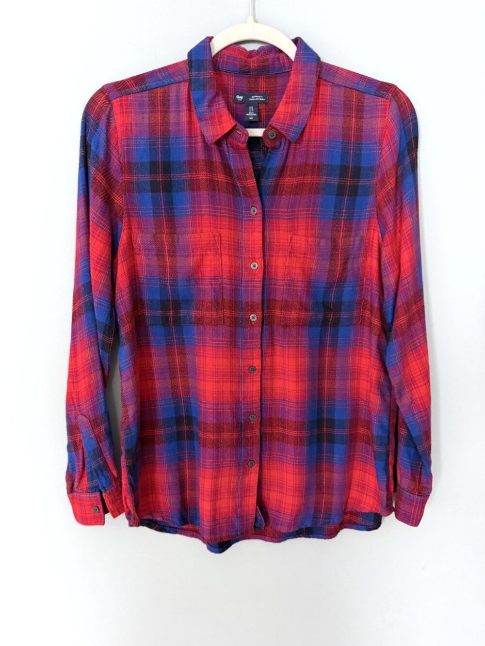 GAP Boyfriend Fit Shirt (Red/Blue) S